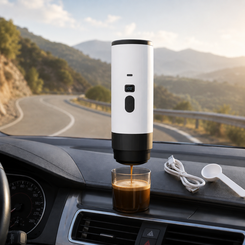 Cafetera de Cápsulas Portátil Eléctrica 3en1 — Café Recién Hecho en el Coche, la Oficina o de Viaje | Recargable