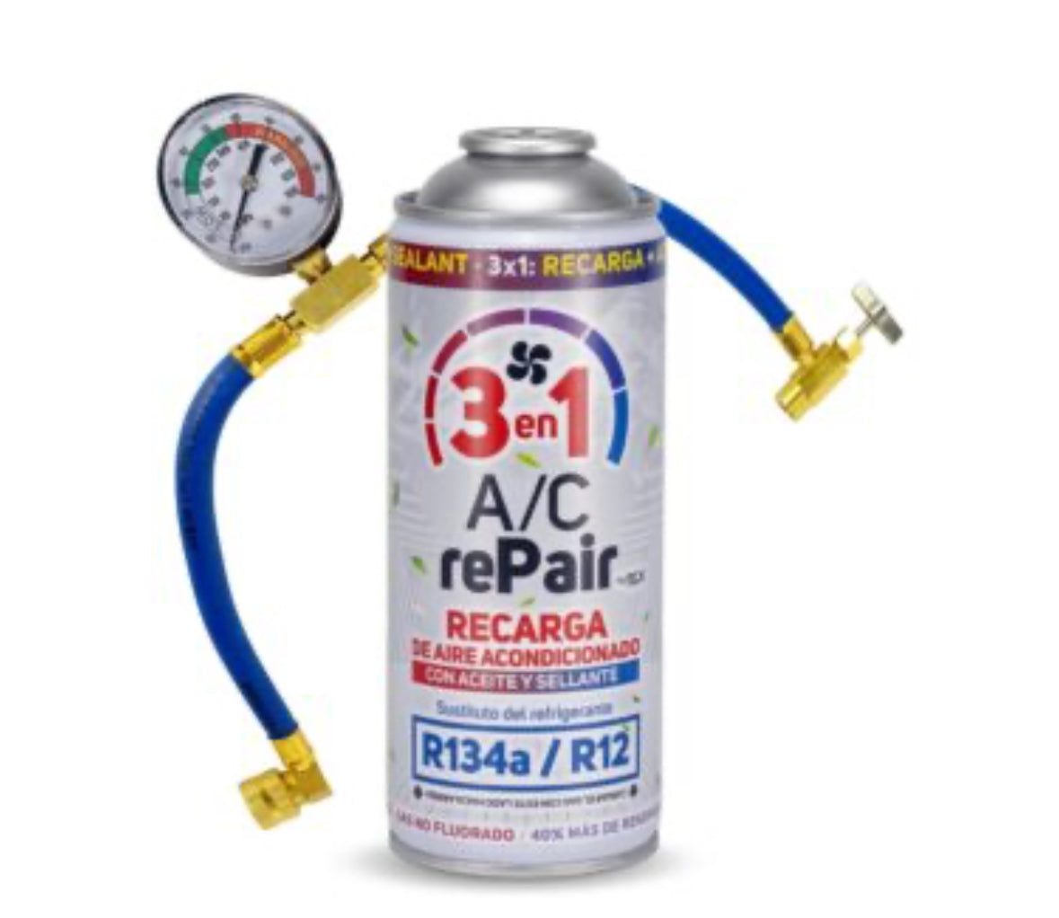Recarga de Aire Acondicionado para Coche 3en1 — Gas + Aceite + Sellante | Repara tu A/C en casa sin taller (R134a / R12)